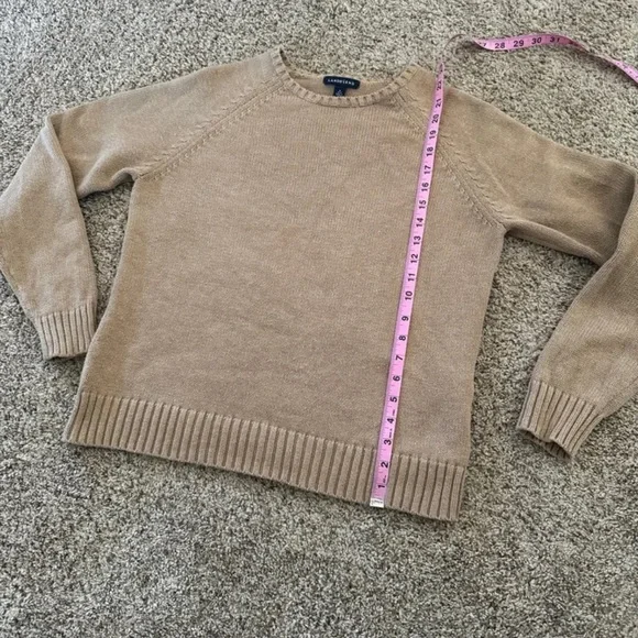Lands’ End Women's Drifter Raglan Crew Sweater 100% Cotton Size Medium - Picture 12 of 12